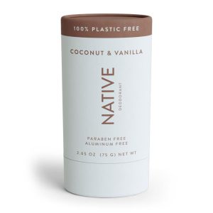 Native Plastic Free Deodorant for Women & Men, Aluminum Free